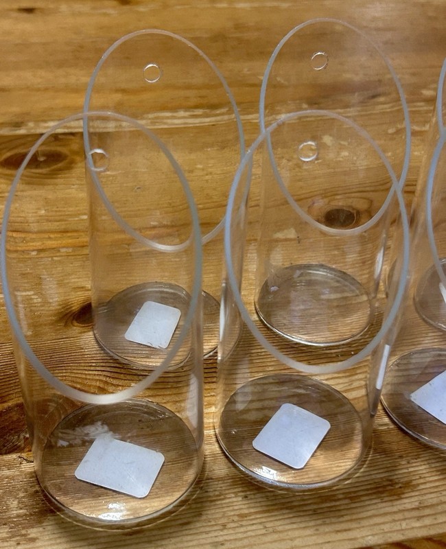 Cb2 Tea Light Holder Wall Mount Clear Glass Modern Candle Cup Set Of 9 SEE PICS gallery