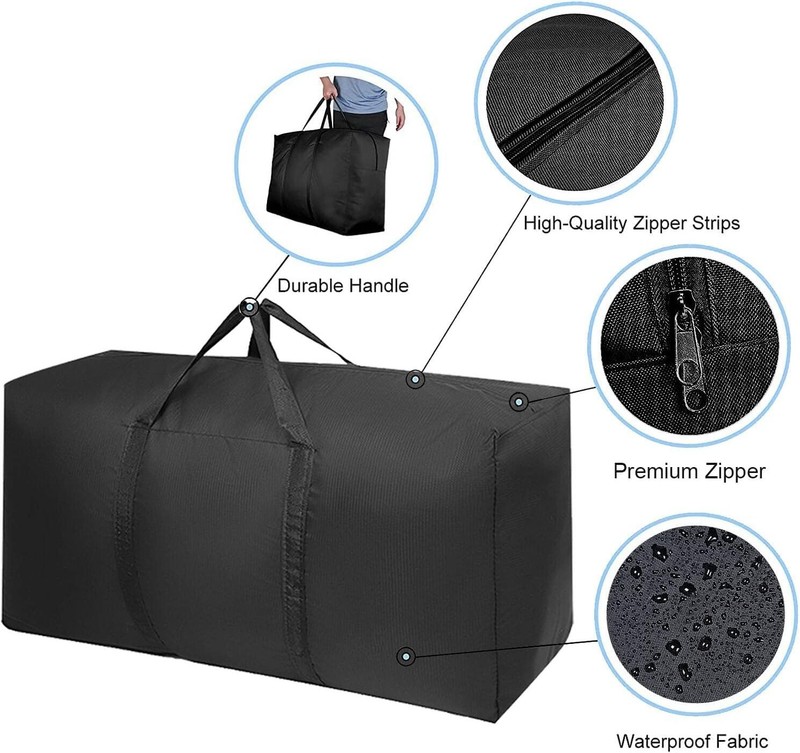 1 or 2 Extra Large Moving Bags with Strong Zippers Carrying Handles Storage Bags gallery