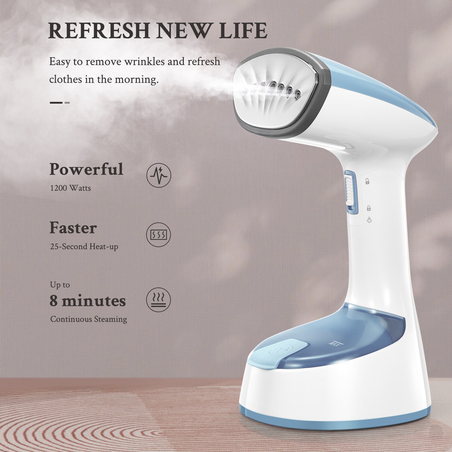 Portable Steamer, 20g/min Steam, 25-Sec Heat-up, Compact Wrinkle Remover gallery