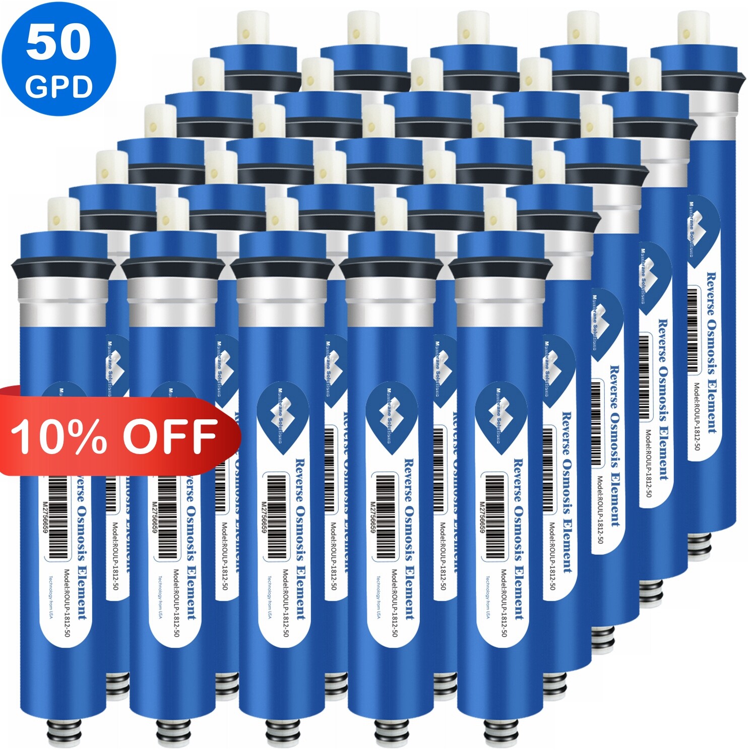 25 Pack 50GPD RO Membrane Reverse Osmosis Water Filter for Dow Filmtec TW30-1812 gallery