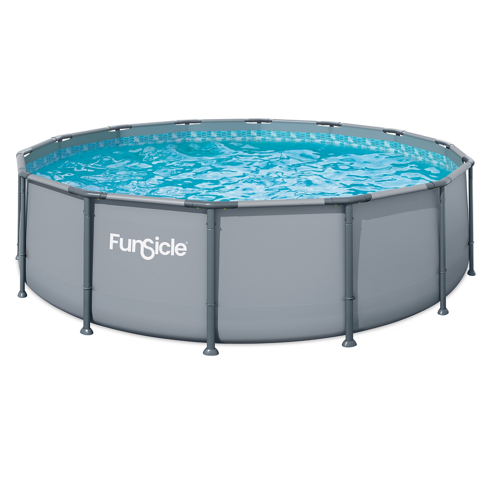 Funsicle 14' x 42" Oasis Round Above Ground Swimming Pool Set, Cool Gray gallery