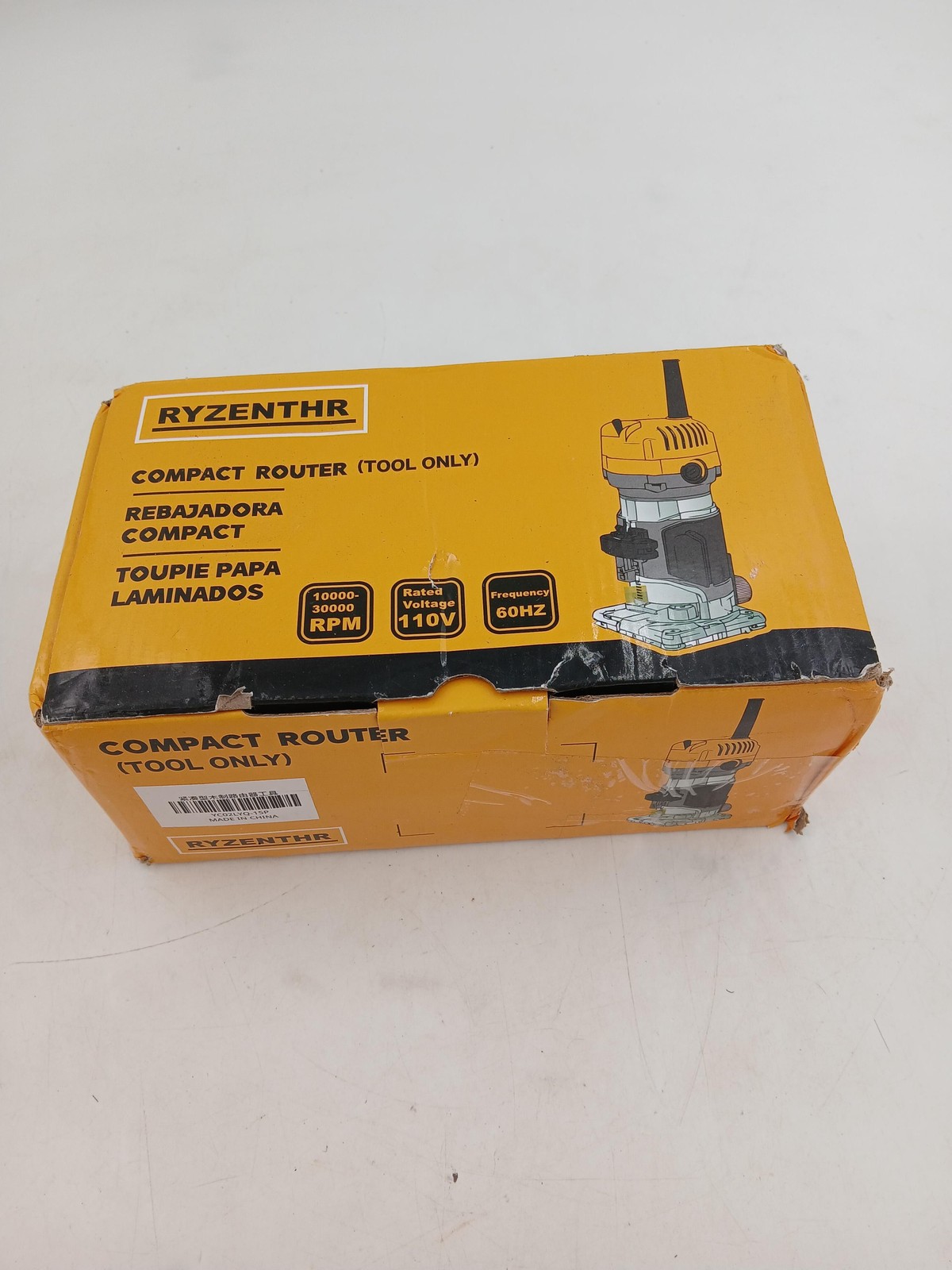 RYZENTHR Compact Router 110V Yellow Corded Electric Tool Only 10000-30000RPM gallery