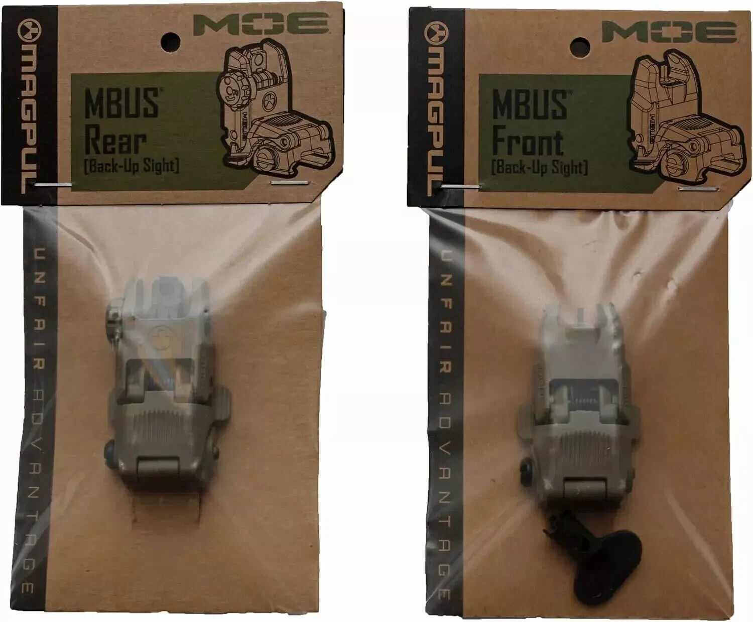 Gen II Flip Up Sights Front & Rear Polymer 20mm Picatinny Mount Brown -US STOCK gallery