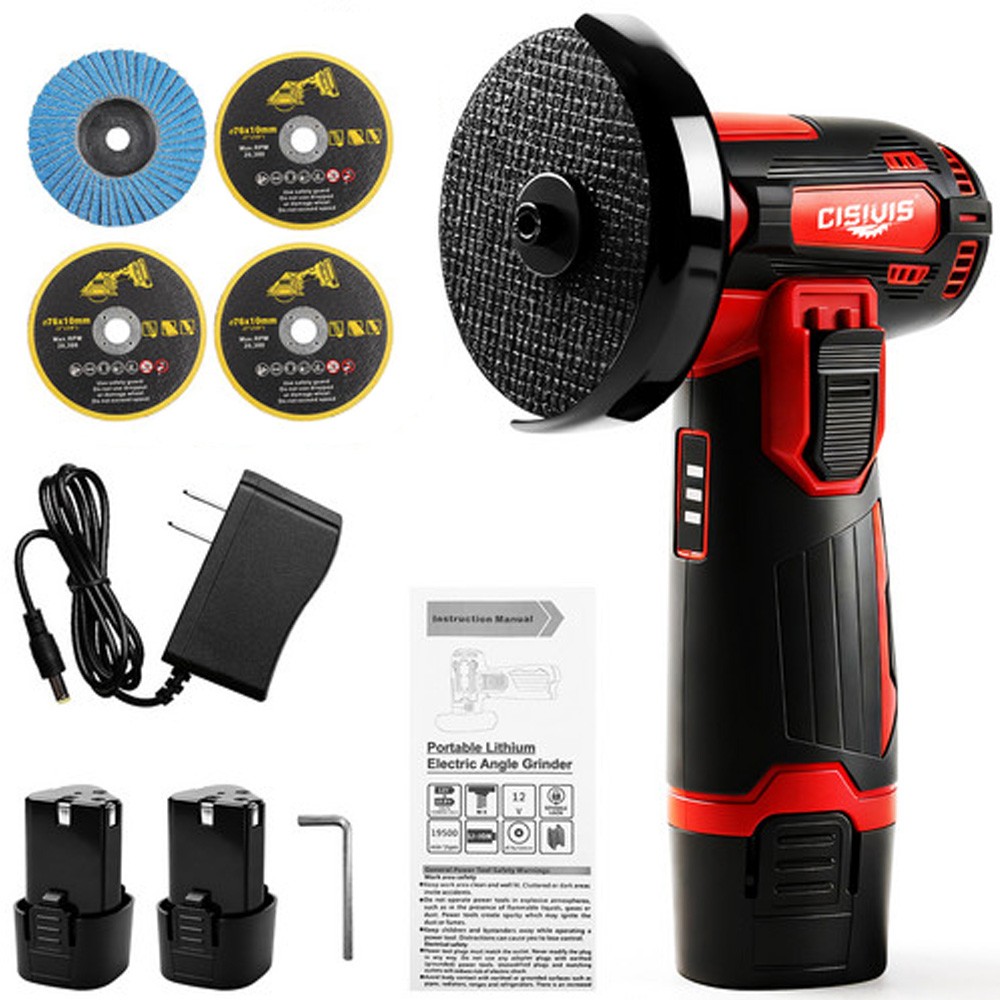 3" 12V Cordless Angle Grinder, Mini Cut-Off Tool & Polisher for Metal, Wood gallery