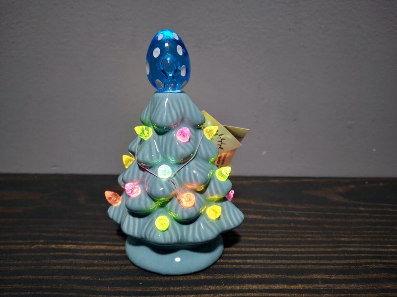 Blue Ceramic Tree LIGHTS UP with Multi-Color Lights 5 x 3 x 2 inch Easter gallery