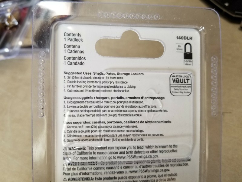 Master Lock 1-9/16 in (40mm) Wide Solid Brass Body Padlock 2in (51mm) 140DLH gallery