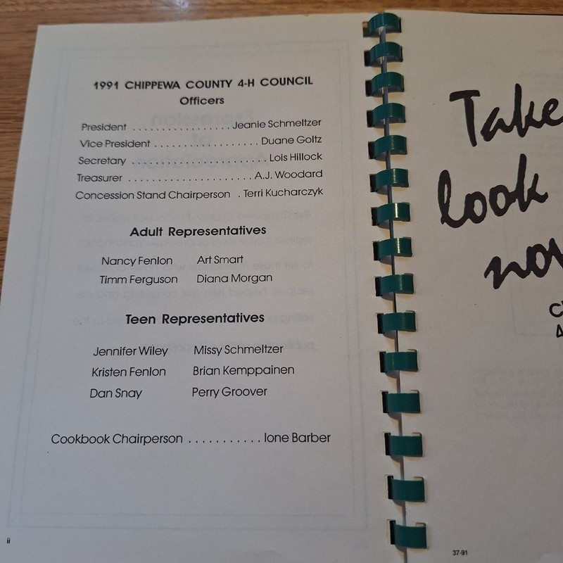 Treasured Recipes Chippewa County Friends of 4-H Cookbook 1991 Spiral Bound gallery