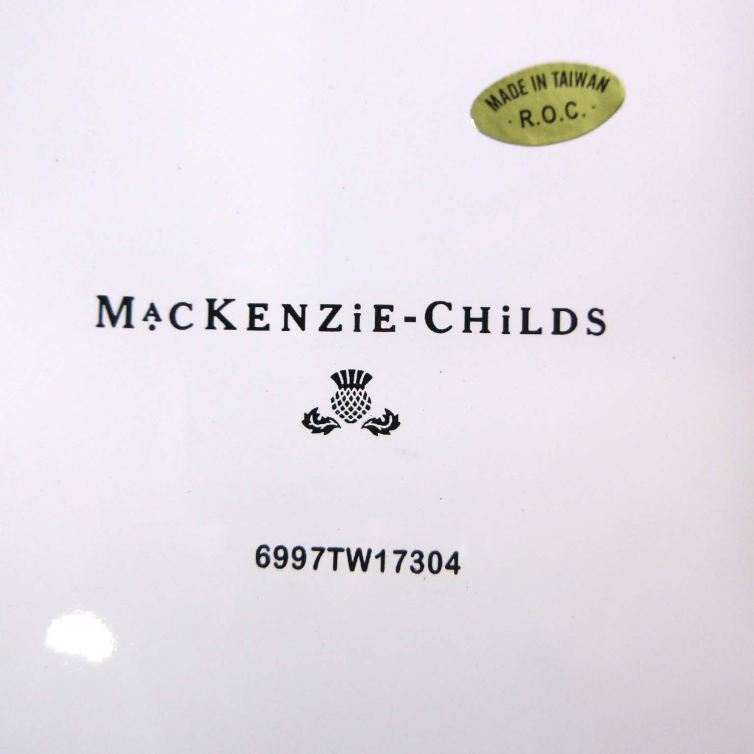 MacKenzie Childs Courtly Check Enamel Salad Dessert Plates 8 Inches Lot of 4 gallery