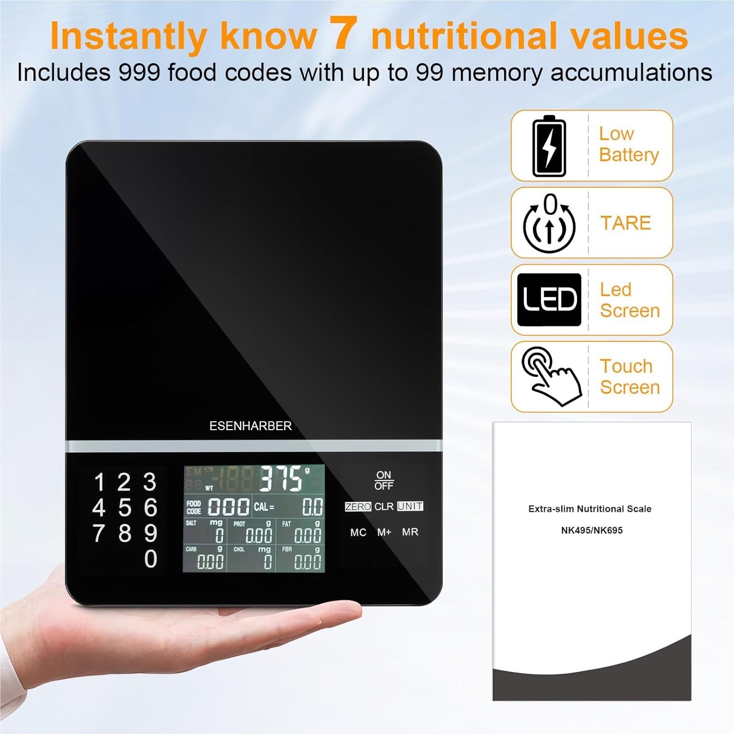 Digital Food Scale with Nutritional Calculator LCD Kitchen Scale Calorie Counter gallery