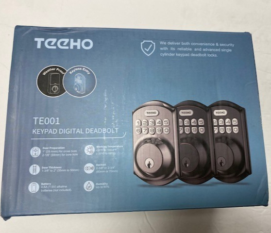 Teeho Keypad Digital Deadbolt, Smart Lock Keyless Entry, Weatherproof, TE001 gallery