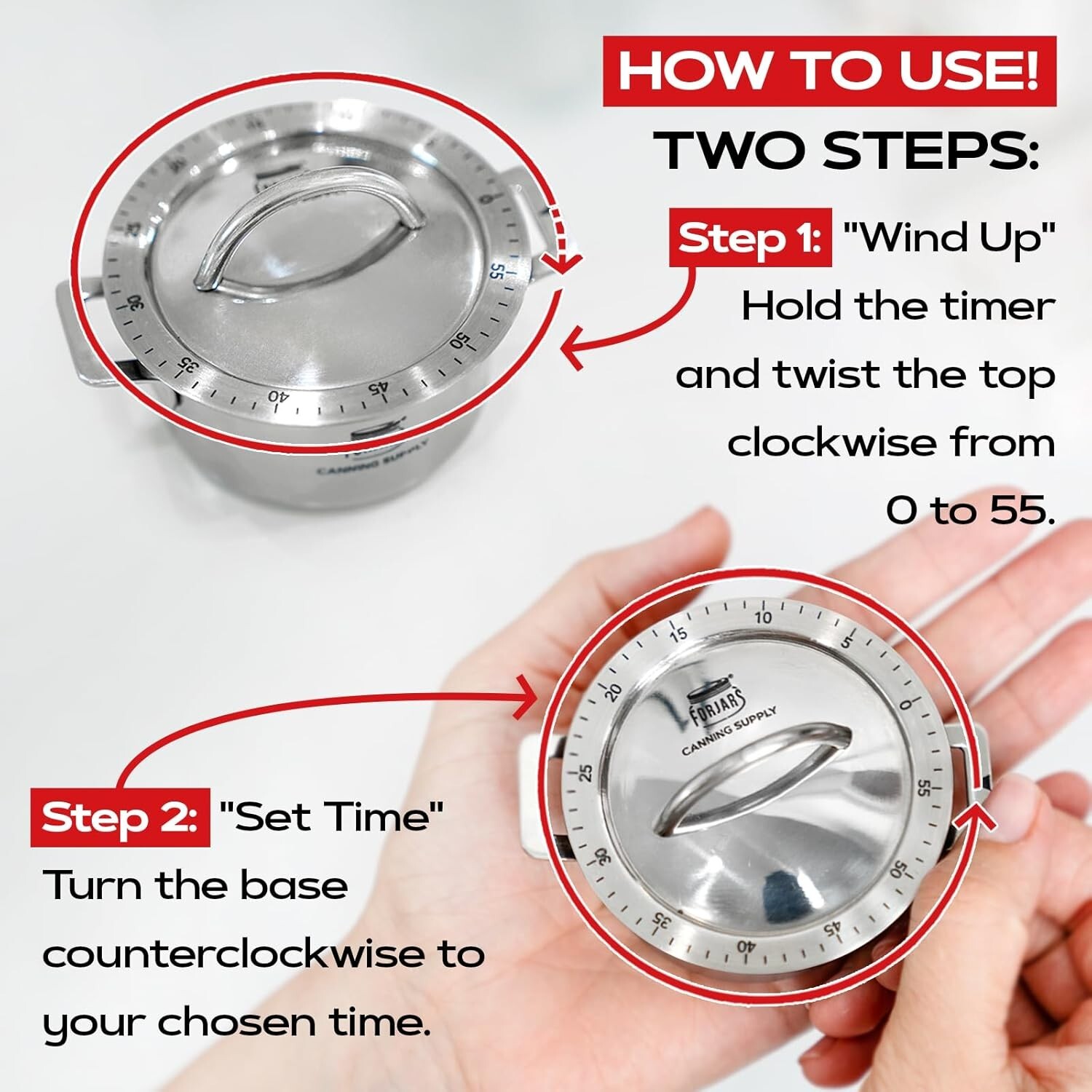 FORJARS Mechanical Kitchen Timer-for Cooking Wind up-Manual timers 60-Minute gallery