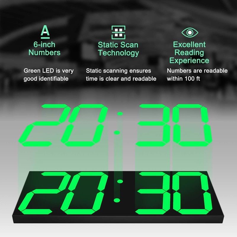 Digital LED Wall Clock, Oversize Wall Clock with 6” Numbers, Remote Control C... gallery