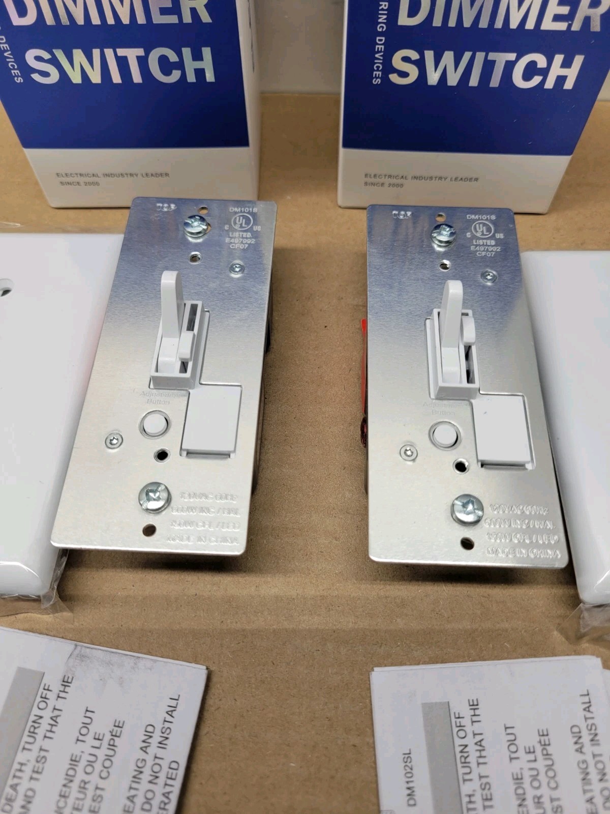 3 Pack ELEGRP DM101S-WH2 Toggle Dimmer Switch NEW gallery