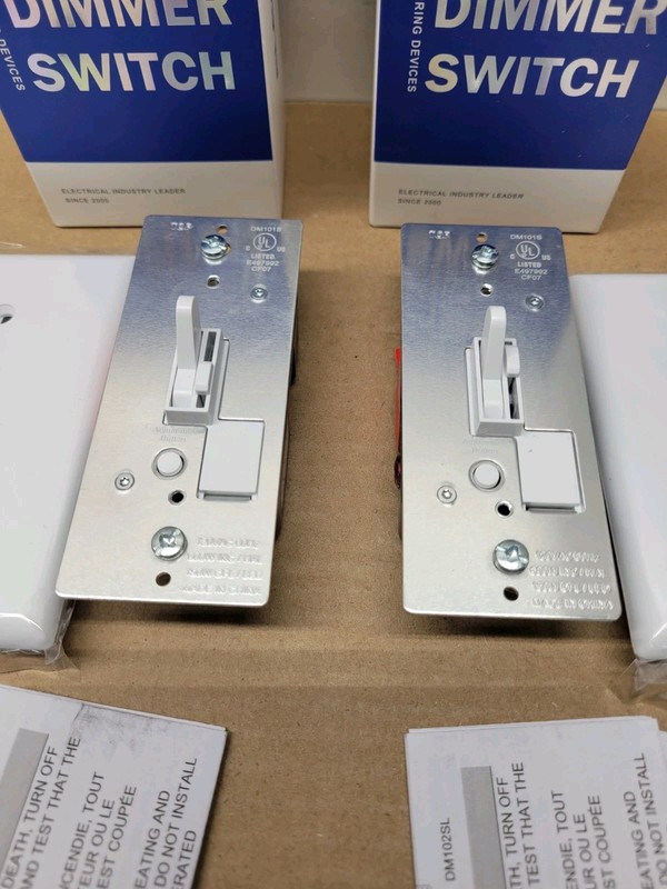 3 Pack ELEGRP DM101S-WH2 Toggle Dimmer Switch NEW gallery