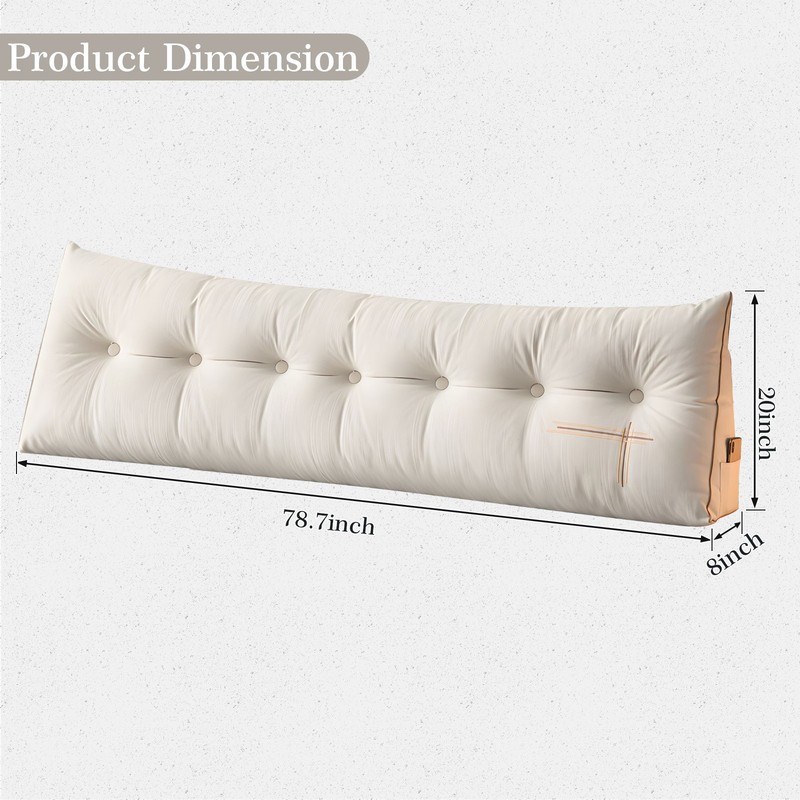 Headboard Pillow Triangular Wedge Bed Backrest Pillow Velvet w/ Removable Cover gallery