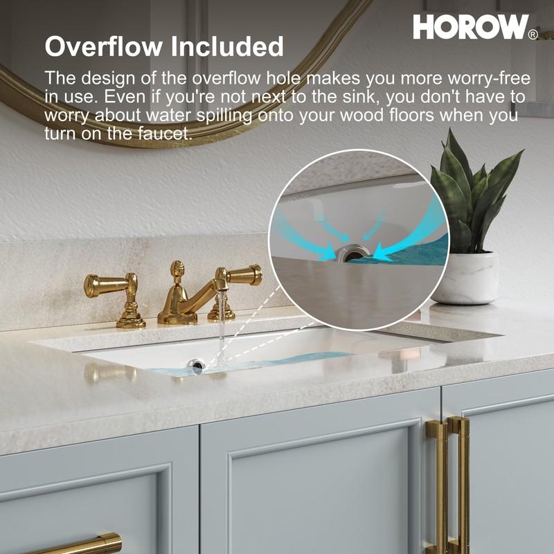 Durable Rectrangle Undermount Ceramic Lavatory Vanity Bathroom Sink White gallery