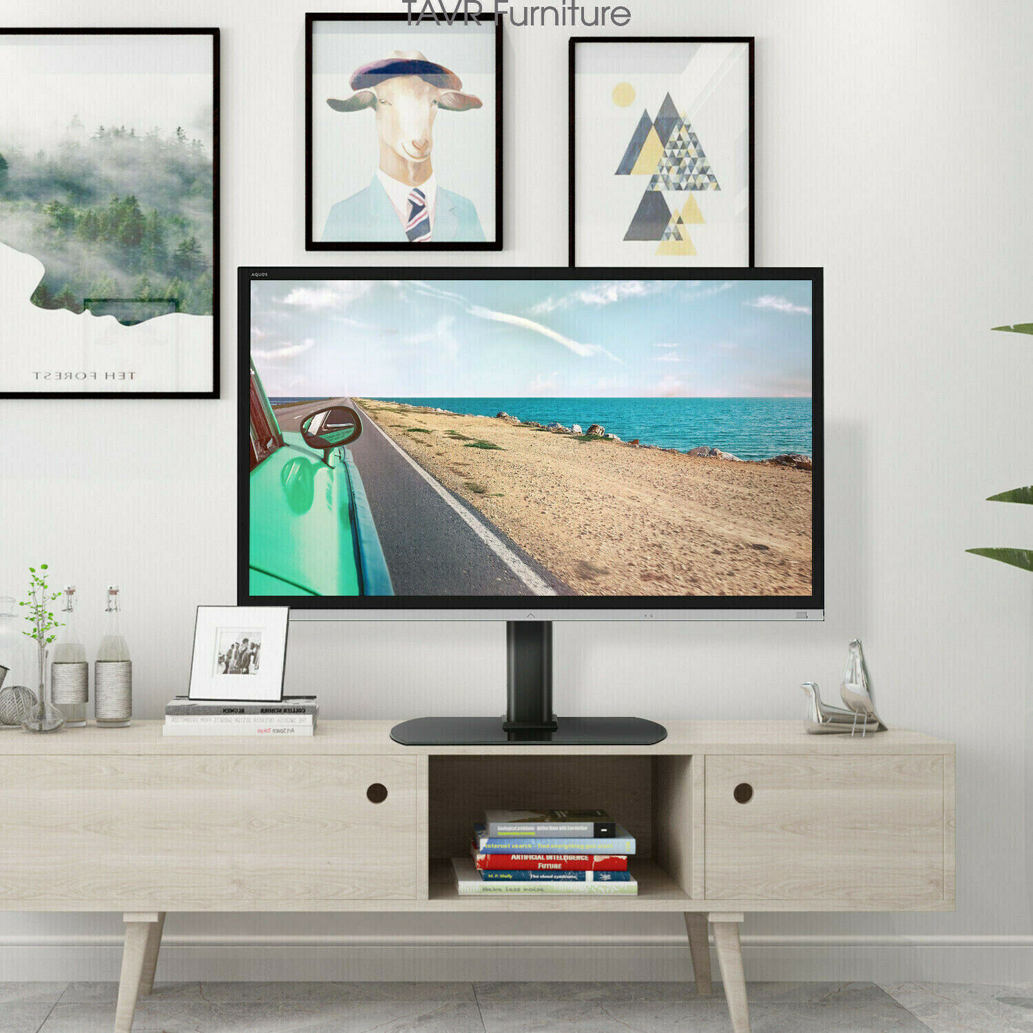 Table top TV Base with Swivel Mount for Most 27-55 inch Plasma Flat Screen TVs gallery