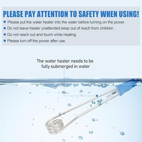 Portable Electric Immersion Water Heater 1500W/1000W Submersible 110V gallery