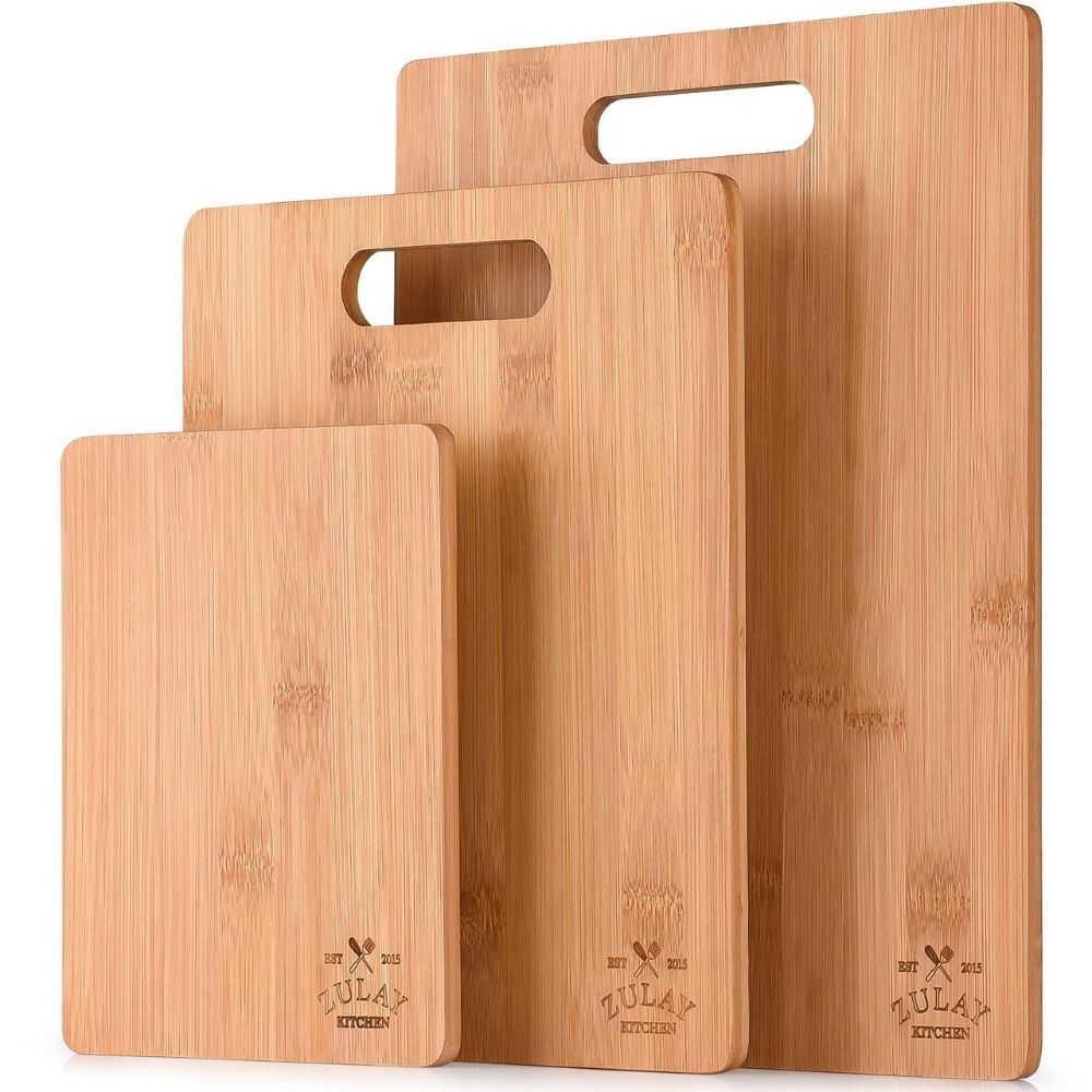 Zulay Bamboo Cutting Board Set - 3 Piece gallery