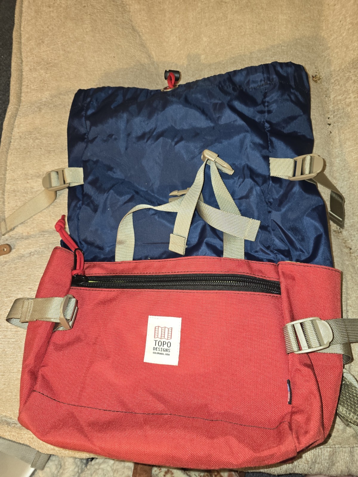 Topo Designs Rover Classic Backpack Blue/ Red/Yellow  5
