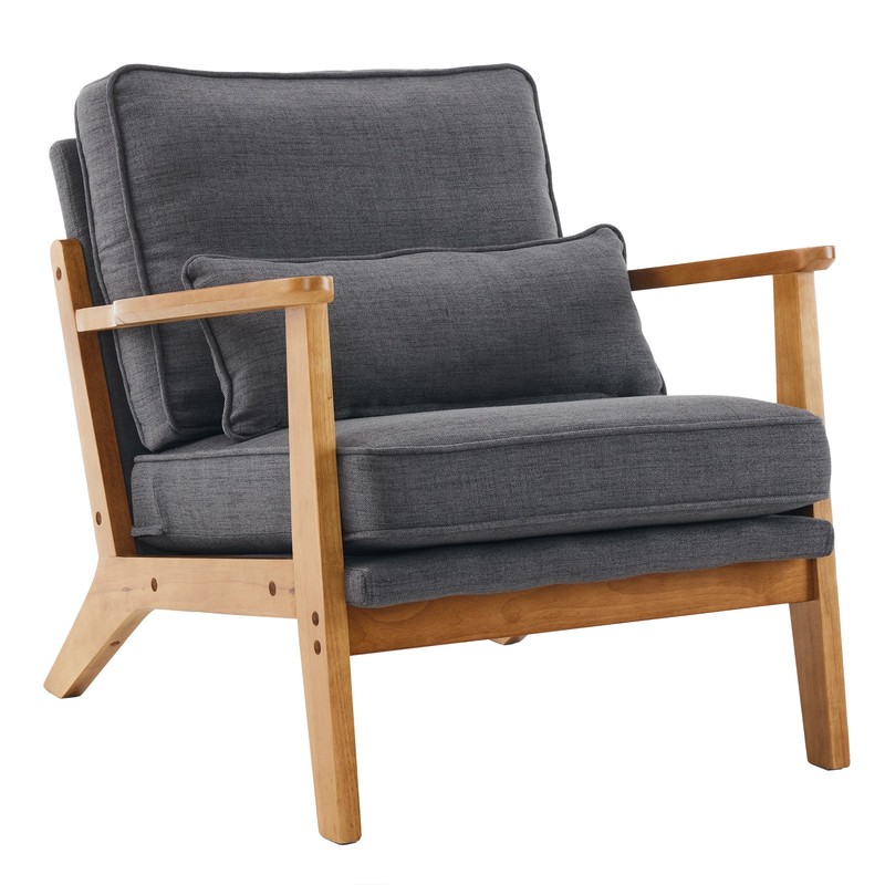 Accent Single Sofa Comfy Upholstered Chair Solid Hardwood Living Room Bar Office gallery