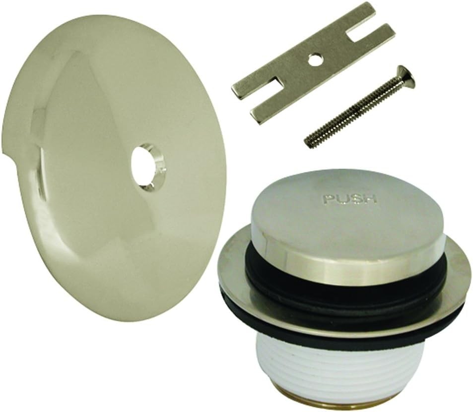 DANCO Universal Bath Tub Touch-Toe Push Button Bath Drain Trim Kit with Overflow