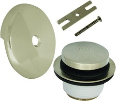 DANCO Universal Bath Tub Touch-Toe Push Button Bath Drain Trim Kit with Overflow