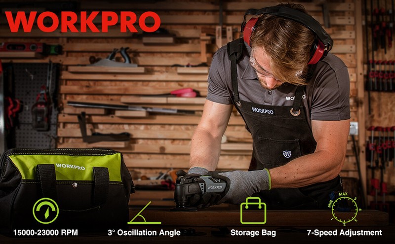 WORKPRO Oscillating Multi-Tool Kit Corded Quick-Lock Replaceable Oscillating Saw gallery