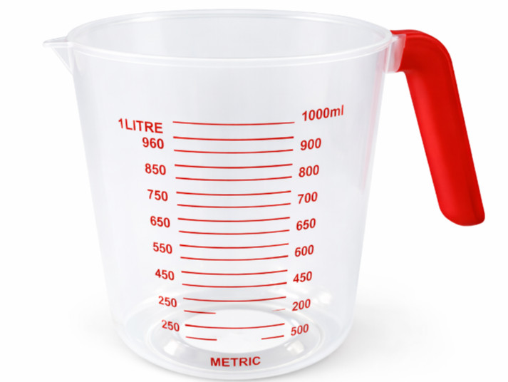 Clear Plastic 4 Cup Measuring Cup with Red Handle – 32 oz Kitchen Measure gallery