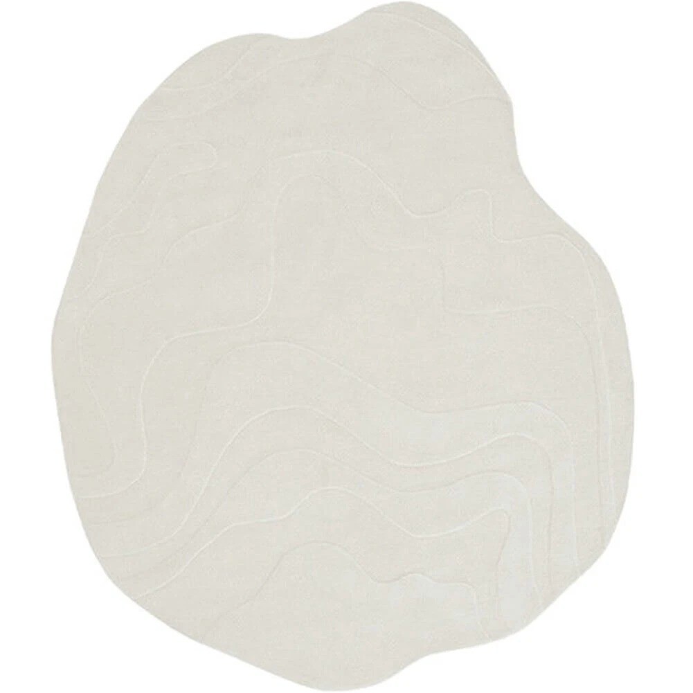 Canyon irregular White Hand-Tufted Wool Handmade Area Rug Carpet for any Room gallery