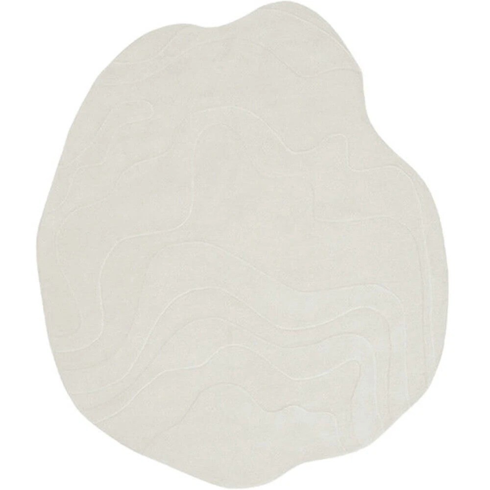 Canyon irregular White Hand-Tufted Wool Handmade Area Rug Carpet for any Room