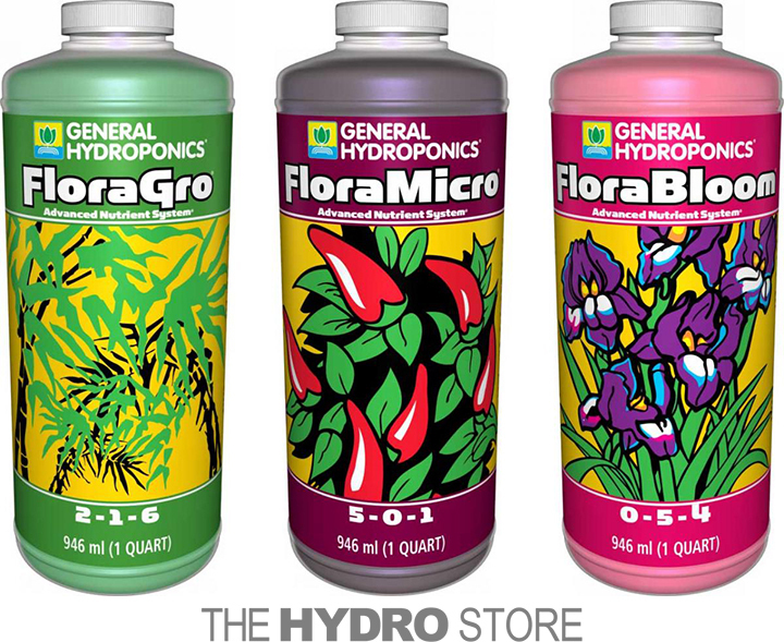 General Hydroponics Flora Series FloraGro FloraBloom FloraMicro 32 oz QT - gh gallery