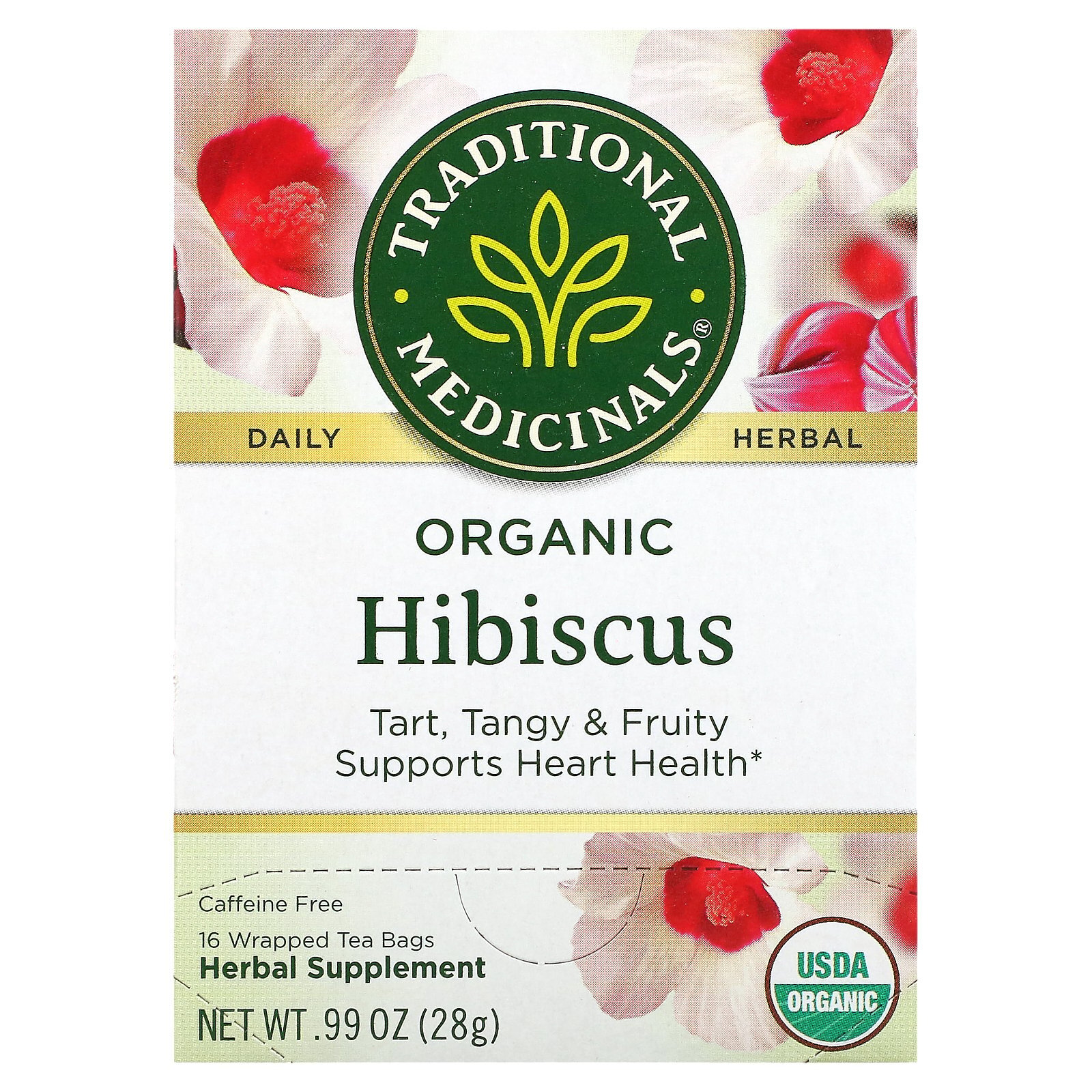Organic Hibiscus, Caffeine Free, 16 Wrapped Tea Bags, 0.99 oz (28 g) gallery