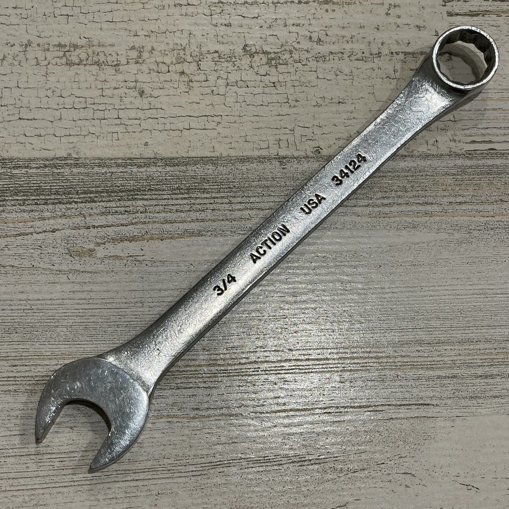 Action 3/4 Inch 12 Point Open / Closed End Combination Wrench *USA* SAE 34124