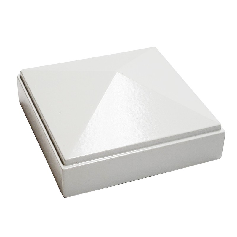 3" x 3" Decorex Hardware Aluminium Pyramid Post Cap for Metal Posts - White gallery