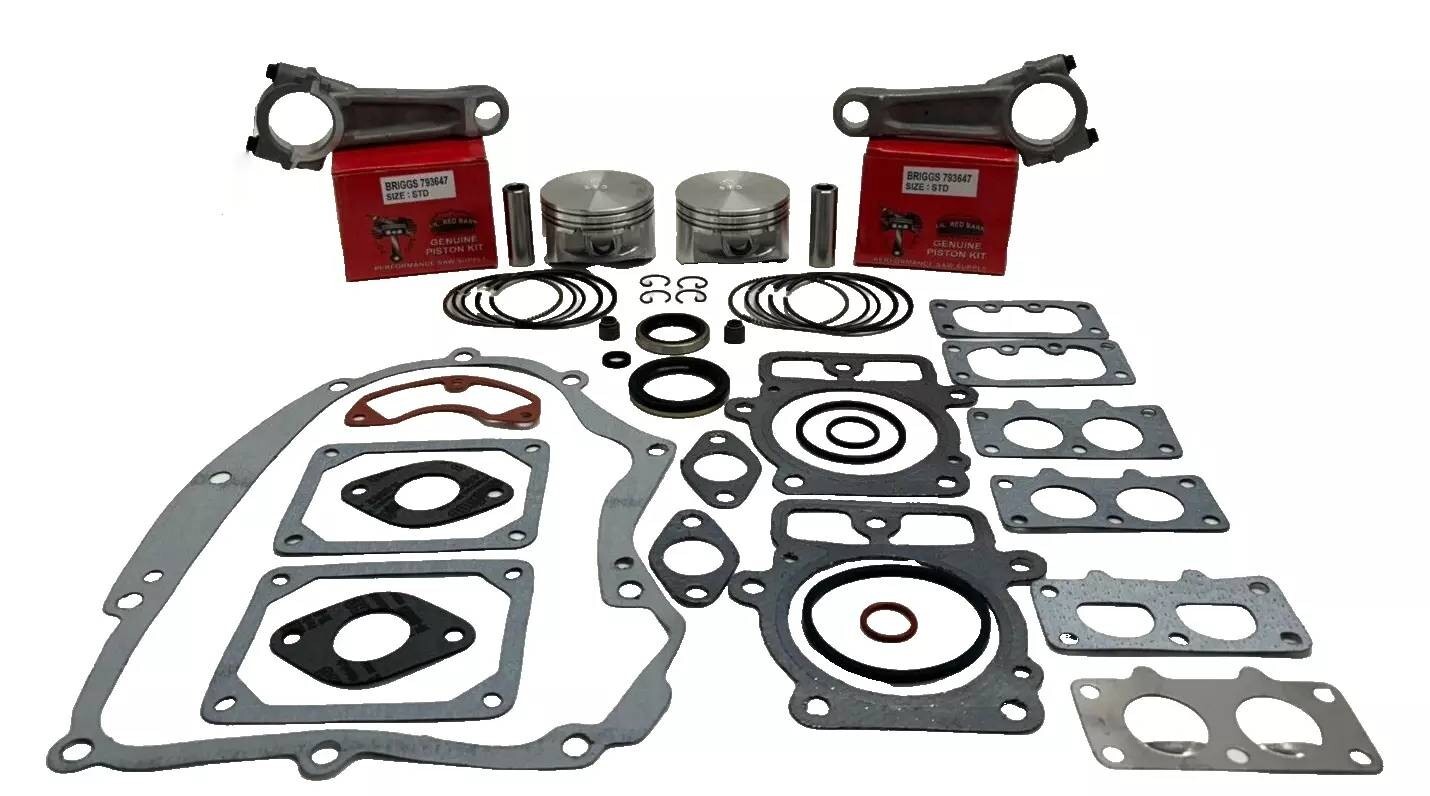 PISTON KITS RODS GASKETS REBUILD FITS BRIGGS V TWIN INTEK 40 CUBIC INCH gallery