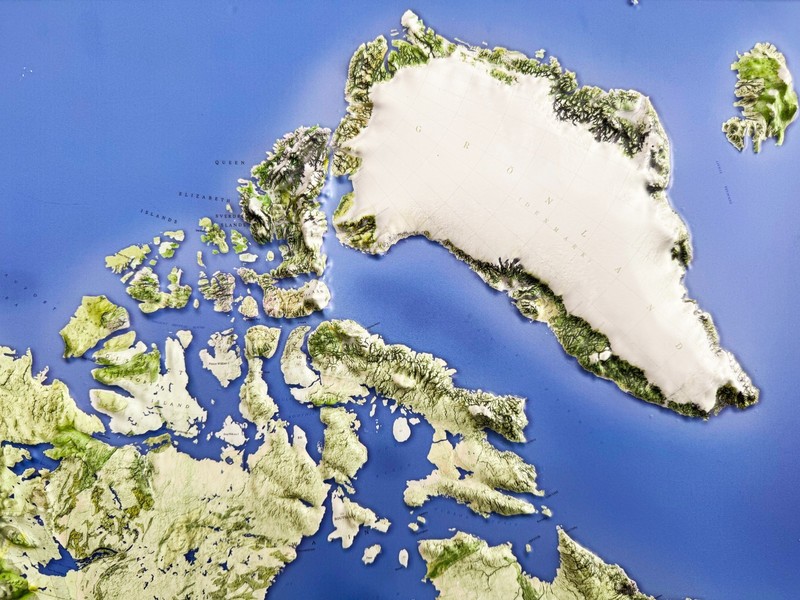 Real 3D raised relief map of North America - with touchable mountain peaks. gallery