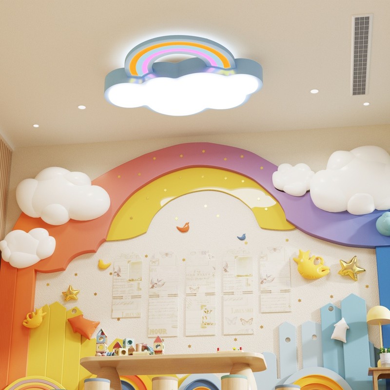 20'' Cloud Rainbow Ceiling Light Fixture Dimmable Flush Mount LED Ceiling Lamp gallery