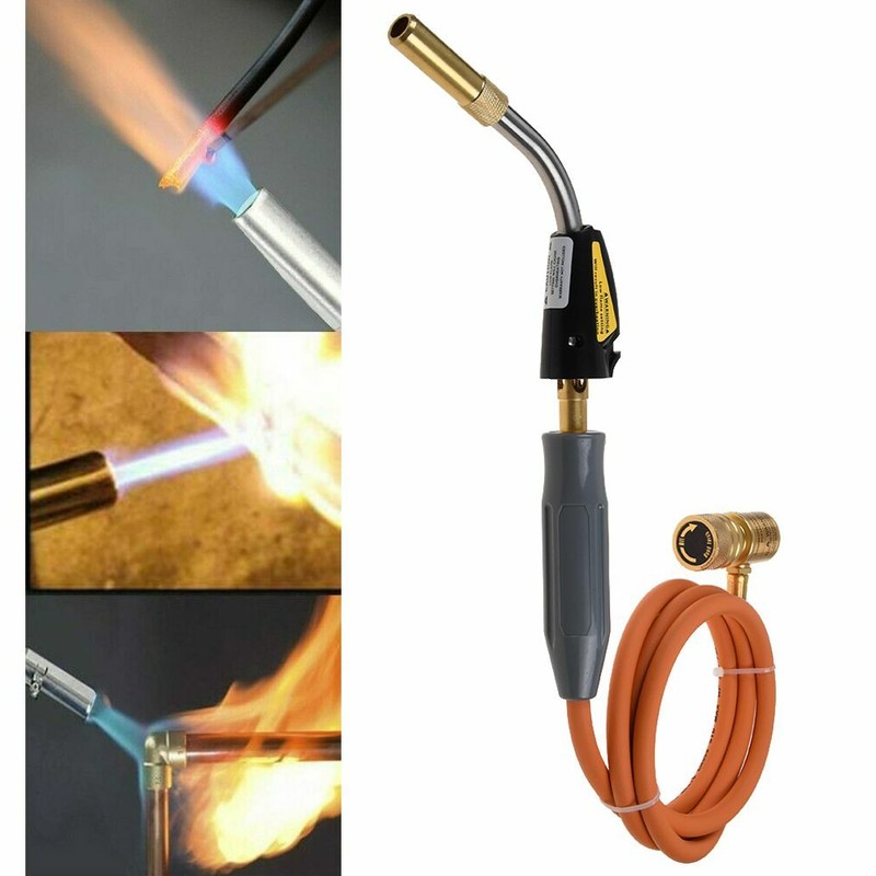 MAPP MAP-pro Propane Self-Igniting Gas Welding Turbo Burner Torch & 5' Hose Kit gallery