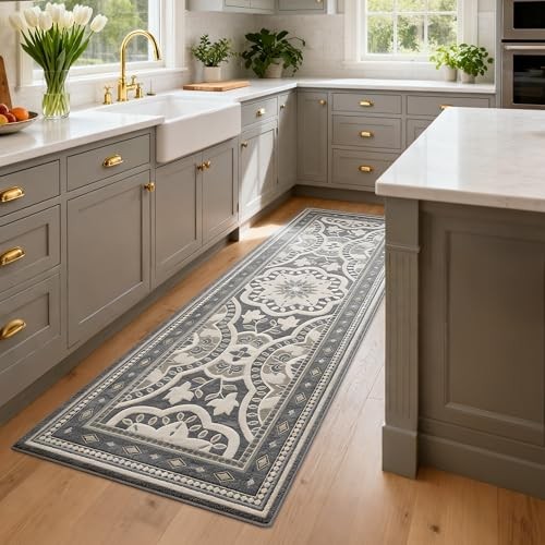 Washable 2x6 Runner Rug, Soft Boho Kitchen Hallway Runner Rug TPR Non-Slip Low gallery