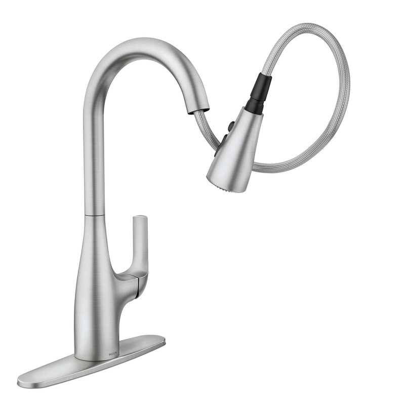 MOEN Leesi 87448SRS Single-Handle Pull-Down Sprayer Kitchen Faucet with Reflex gallery