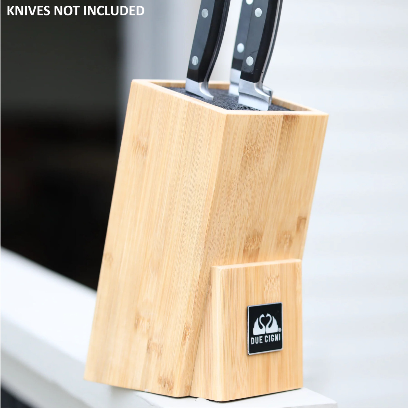 Due Cigni Bamboo Kitchen Knife Block Universal Storage For Six To Eight Knives gallery