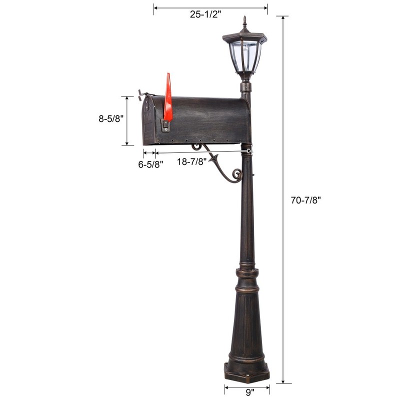 Curbside Mailbox Post Light Combination Kit Stratford Mail Box Cast Aluminum gallery