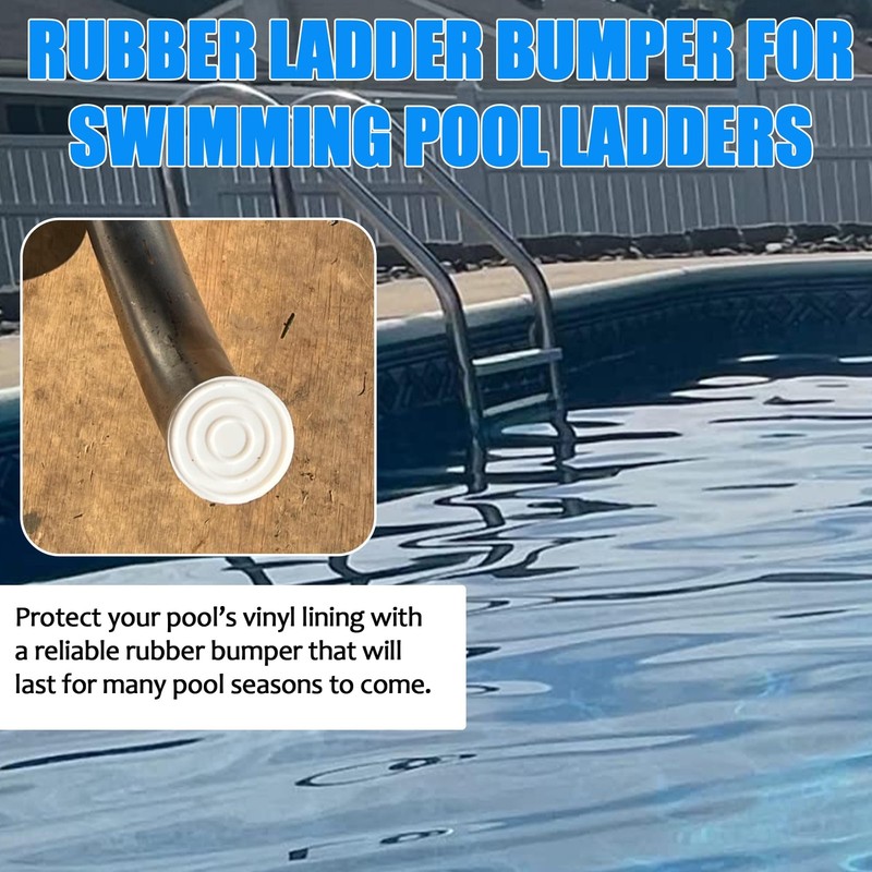TonGass (2-Pack, White) Outside Pools Ladder Bumpers for Cap, White gallery