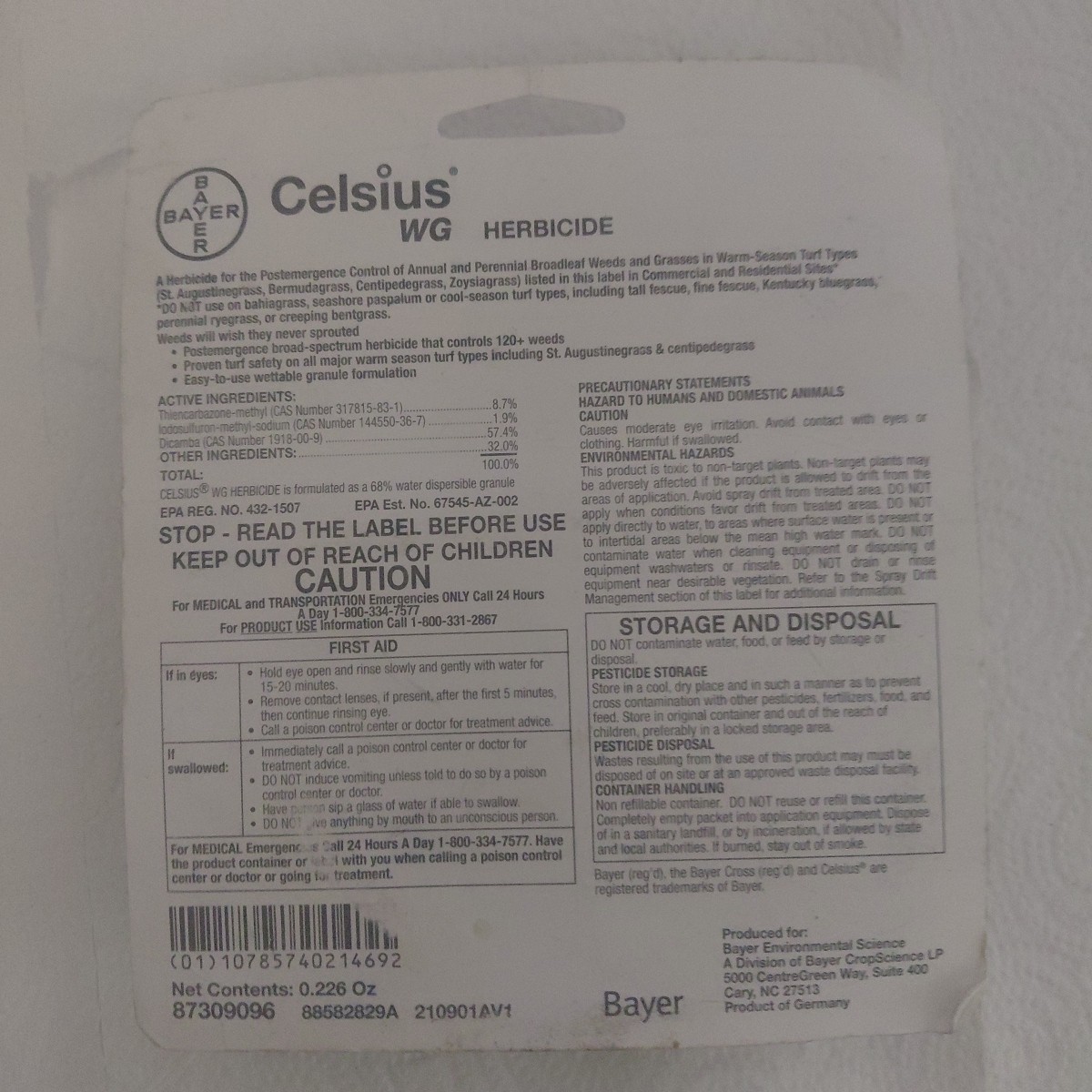 Celsius Herbicide - Single dose 0.226 oz Easy Mix Packet - Post Emergent gallery