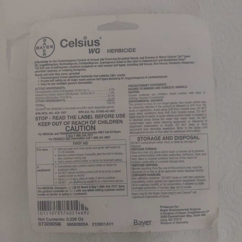 Celsius Herbicide - Single dose 0.226 oz Easy Mix Packet - Post Emergent gallery