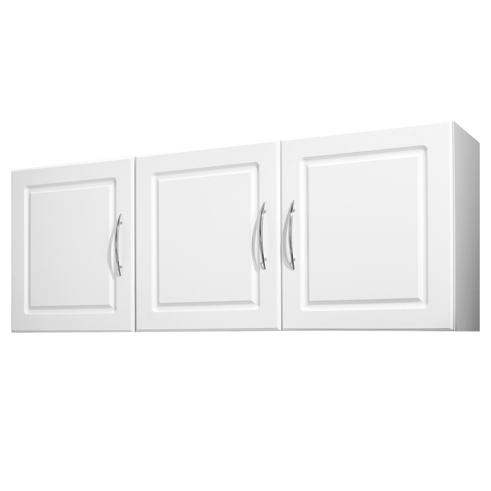VEVOR Laundry Room Wall Cabinet 2-Tier Cupboard Storage 54 in with 3 Doors White gallery