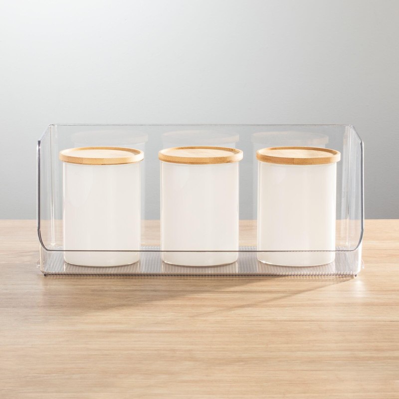 mDesign Modern Stackable Plastic Open 7.75 x 15 x 6.25 (Pack of 2), Clear gallery