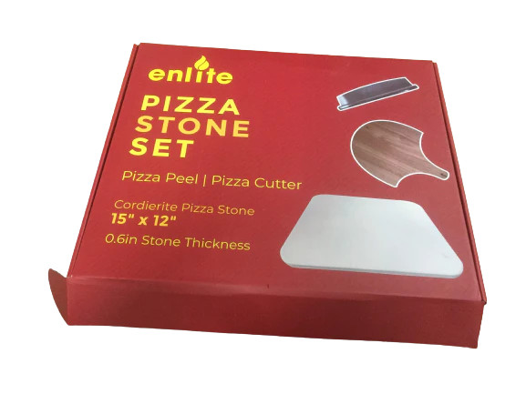 Pizza Stone Set with Pizza Peel & Cutter – Cordierite Baking Stone 15"x12"x0.6" gallery