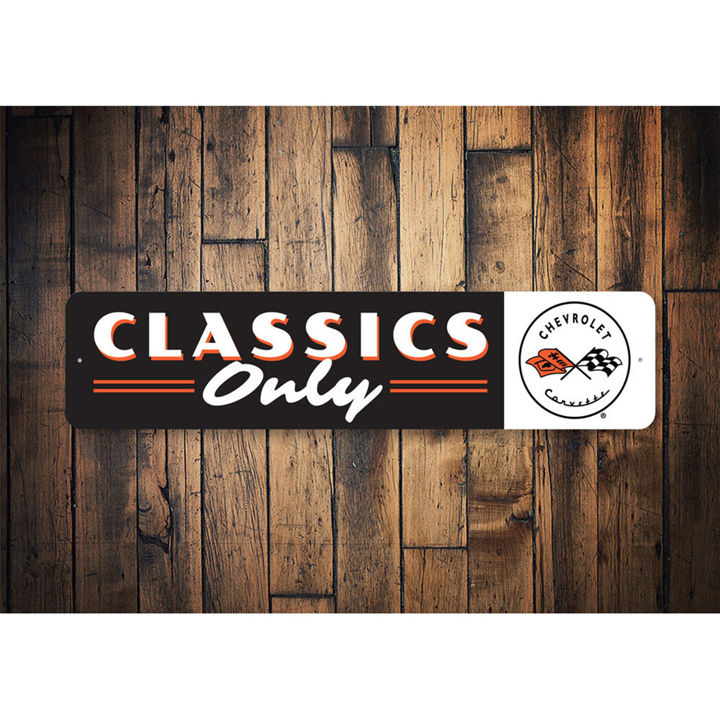 Classics Only Chevy Corvette Metal Sign Chevrolet Automotive Car Man Cave Sports gallery
